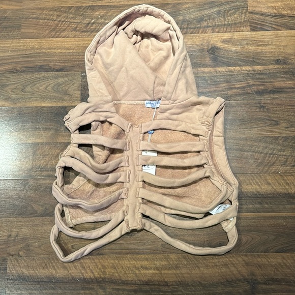 Aelfric Eden Other - Aelfric Eden Distressed Skeleton Hooded Vest (colour:khaki)